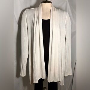Bobeau Ivory Modal Open Front Cardigan Sleeveless Size L
